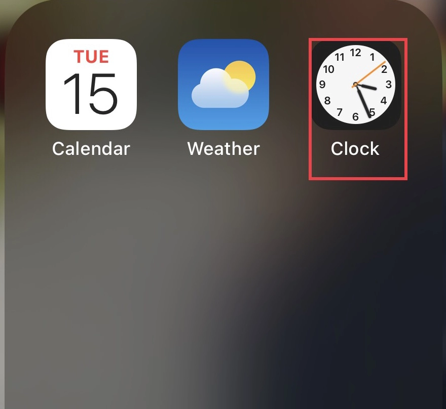 Open the "Clock" app.