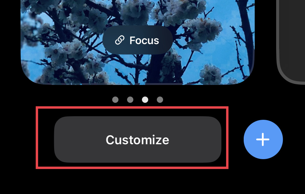 Then tap on the "Customize" button.