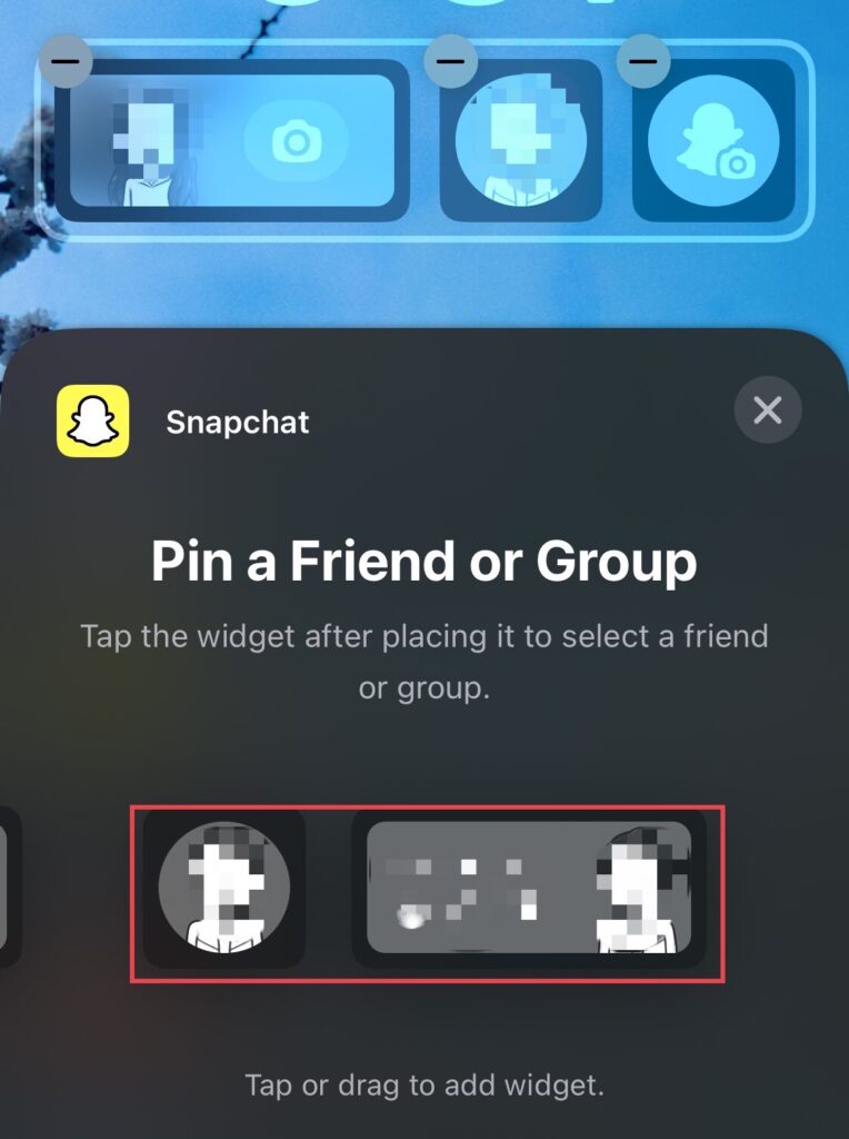 You can pin a friend's account too.