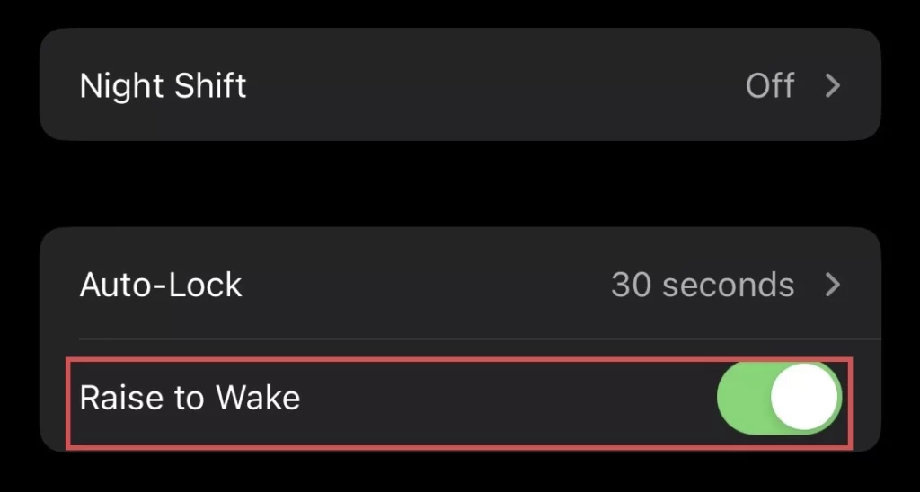 Turn on "Raise to Wake" 