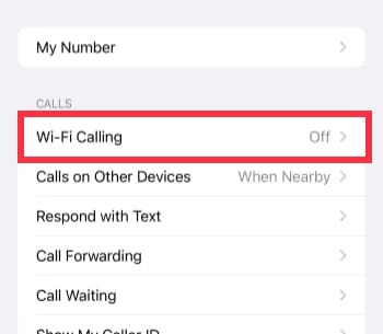 And select Wi-Fi Calling.