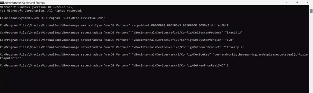 Run macOS Ventura Code in CMD