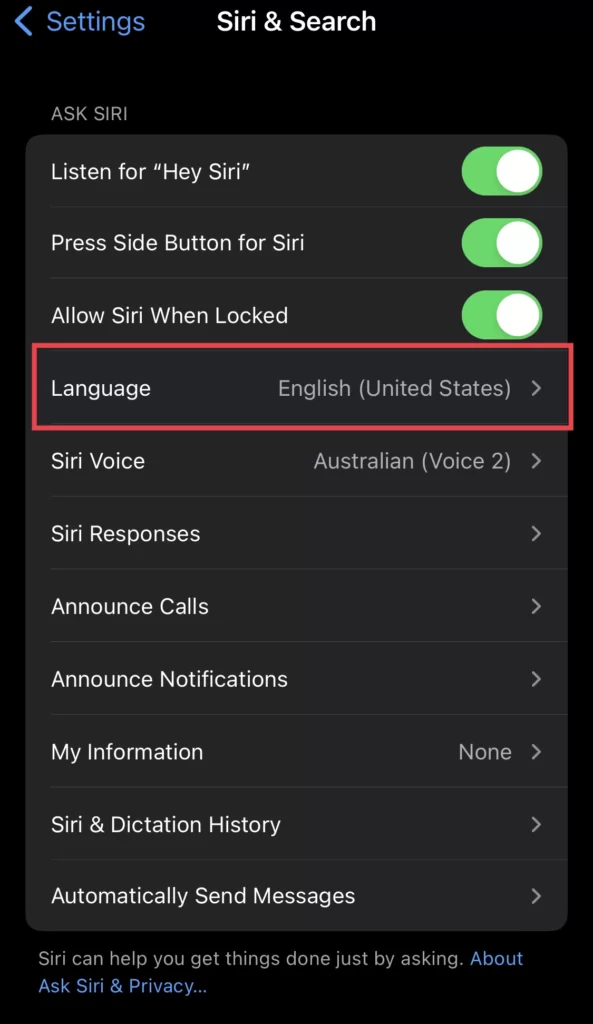 After that, tap on Language to access all languages.