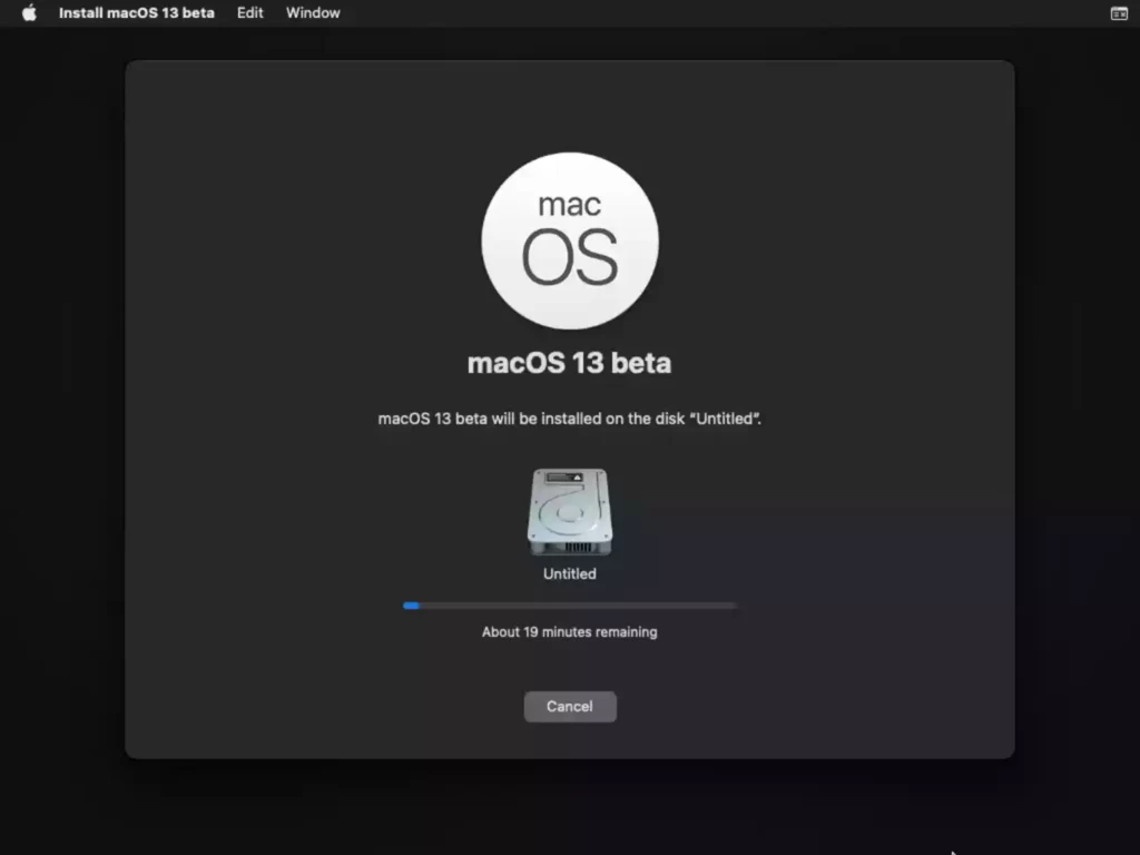 macOS Ventura is being installed on VMware Workstation