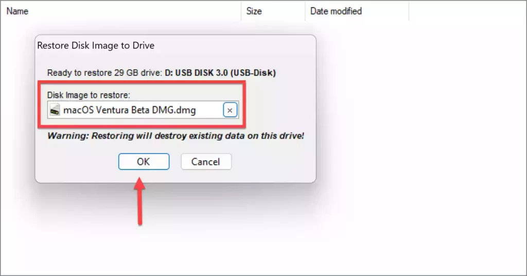 Read to create macOS Ventura bootable USB installer