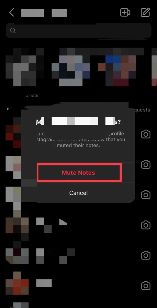 Click on Mute Notes.