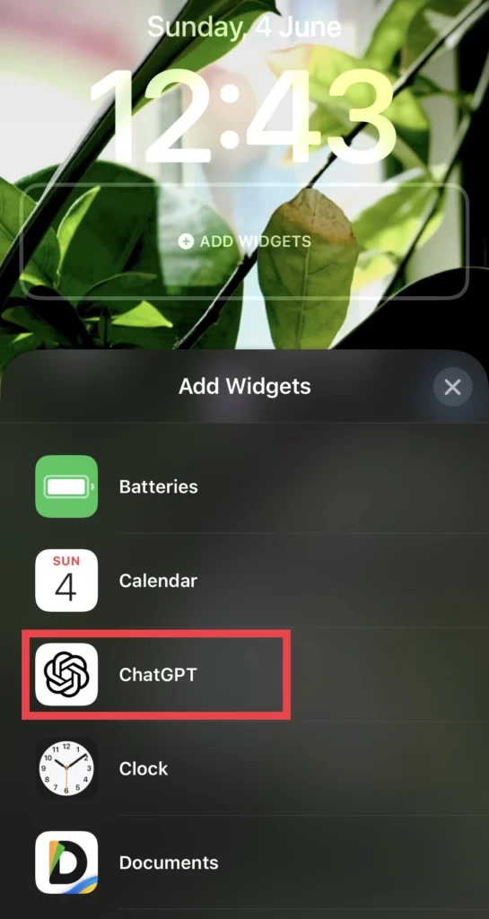 Next, select the ChatGPT app.