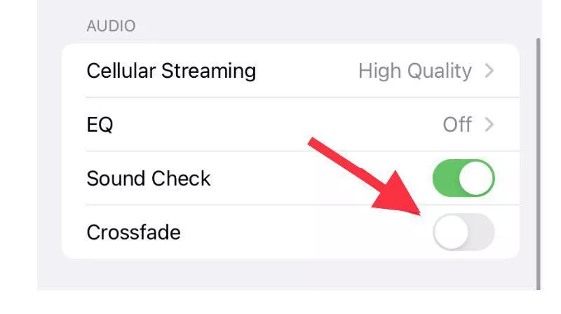 Now turn on Crossfade.