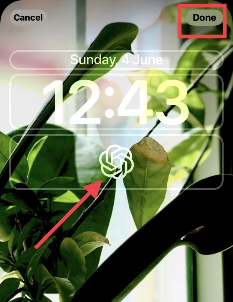 You have added ChatGPT widget now tap on the Done button.
