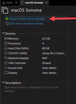 Now tap on Power on this Virtual Machine.
