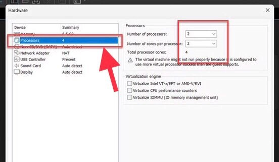 Increase the CPU Processor from Processor menu.