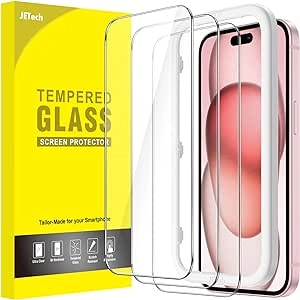 JETech 3-Pack iphone 15 screen protector