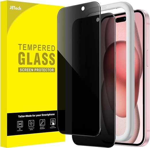 JETech Privacy Screen Protector for iPhone 15 and iPhone 15 Pro Max.