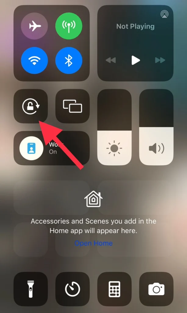 Tap on Lock icon to enable the screen rotation.