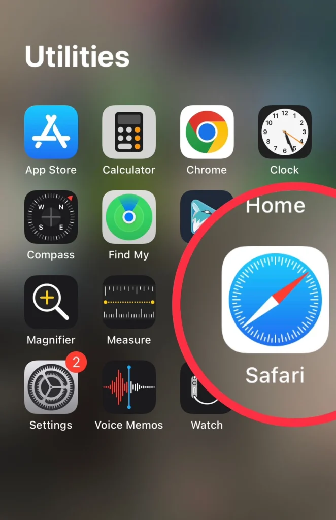 Open the Safari app.