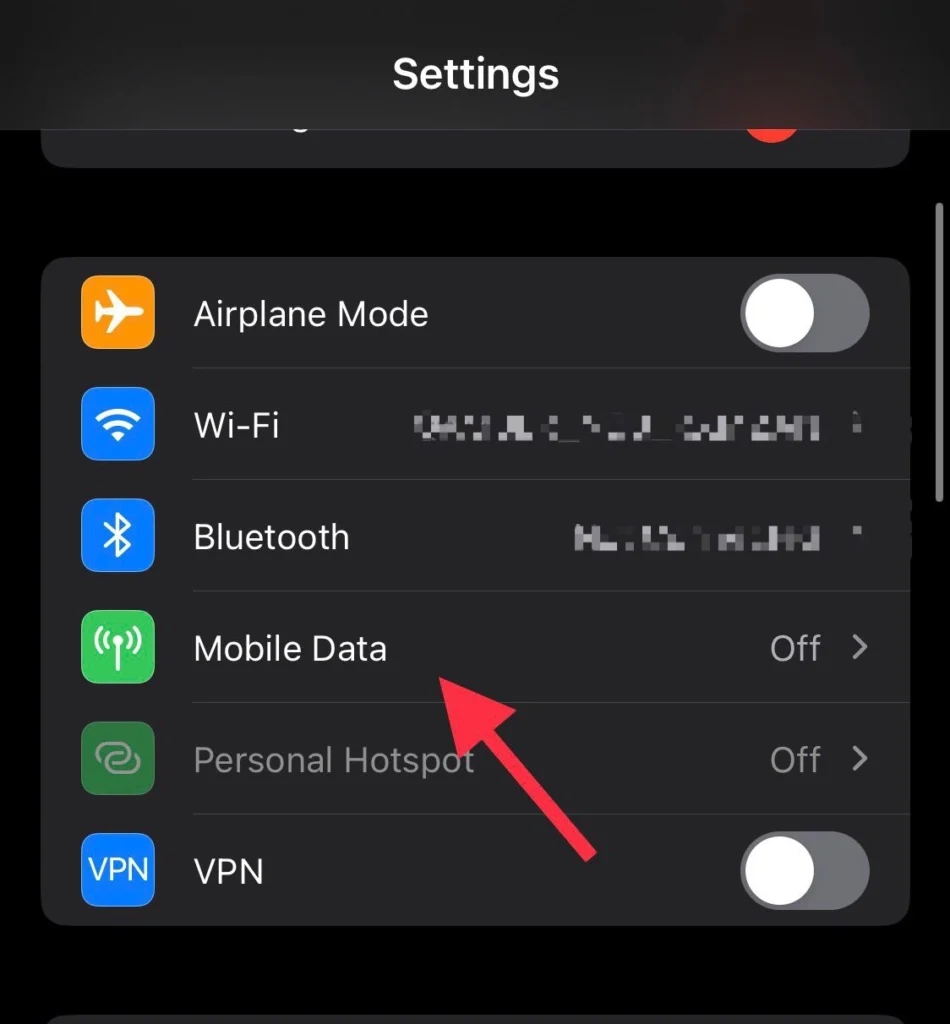 Go to Settings and tap on Mobile Data or Cellular.